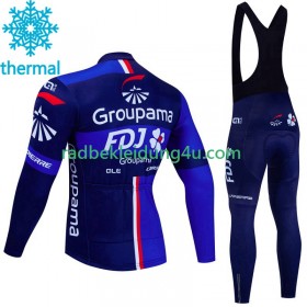 Set Langarmtrikot + Trägerhose Lange Winter Thermal Fleece Fdj Groupama 2023